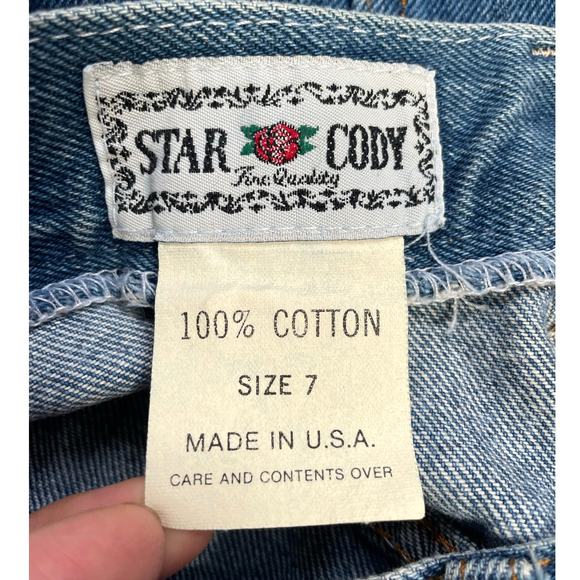 Vintage Star Cody XS Blue Jean Slit Midi Skirt Button Front Western - Picture 5 of 8